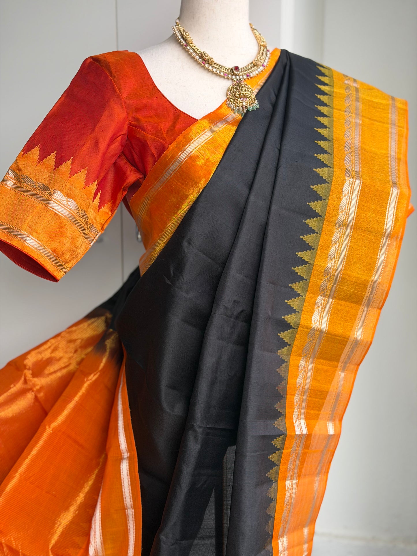 Gadwal Tissue Border Silk Saree | Handloom Indian Sarees