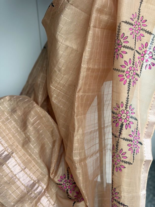 Printed Mangalagiri Handloom Saree | Light Weight Saree | Gift Idea