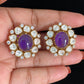 Moissanite Kundan Studs | Indian Earrings