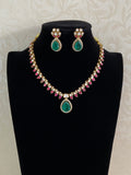 Moissanite Ruby Emerald  Necklace Set | Latest Indian Jewelry In USA