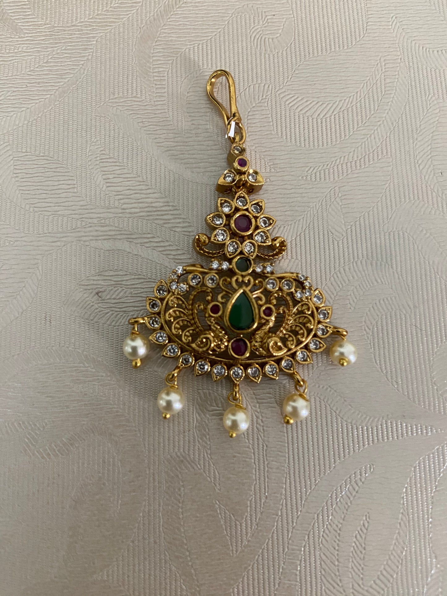 Antique AD Maang Tikka | South Indian Jewelry In USA