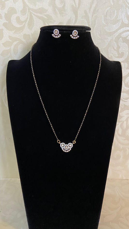 AD Traditional Mangalasutra | Black Beads Necklace