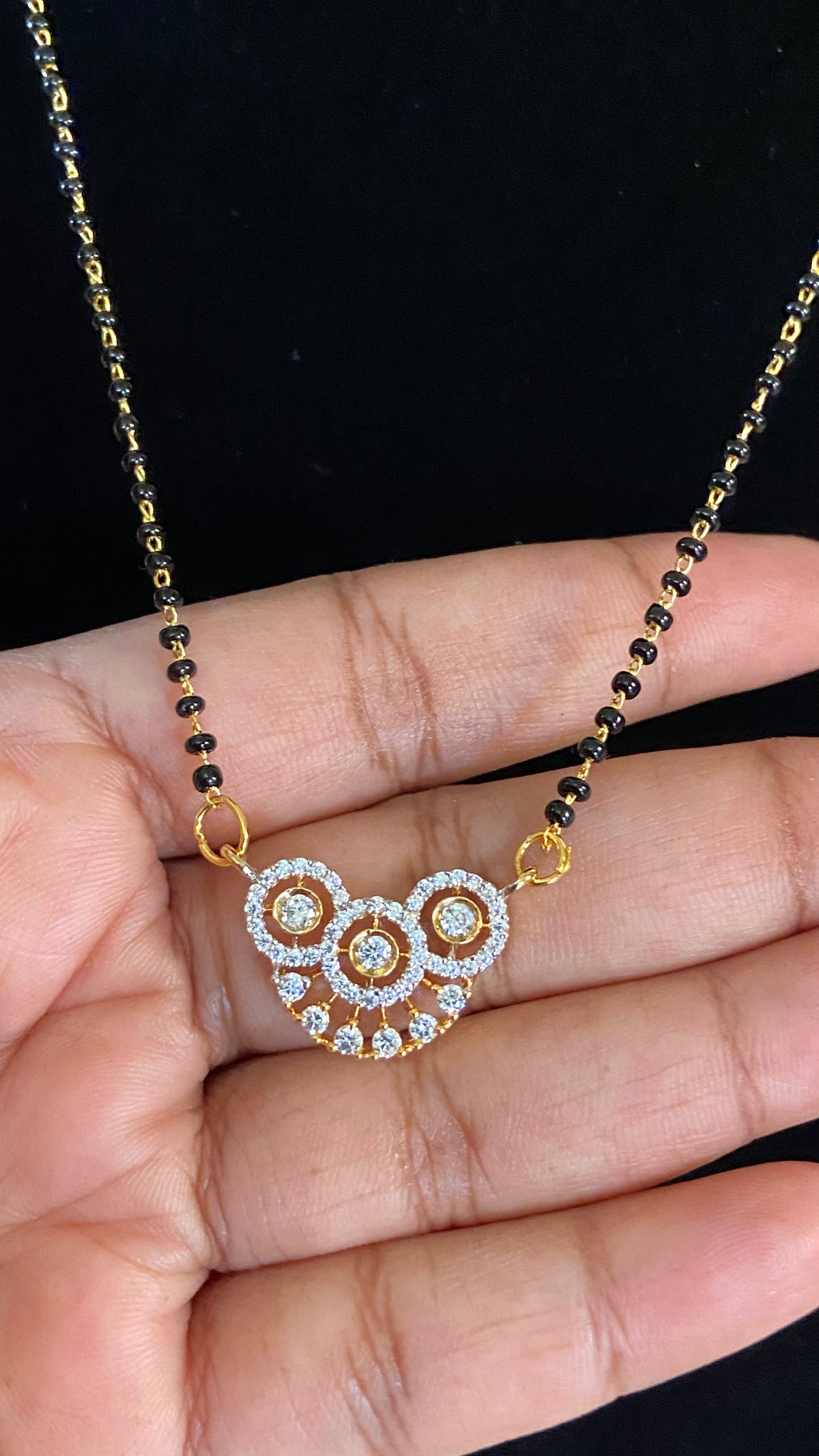 AD Traditional Mangalasutra | Black Beads Necklace
