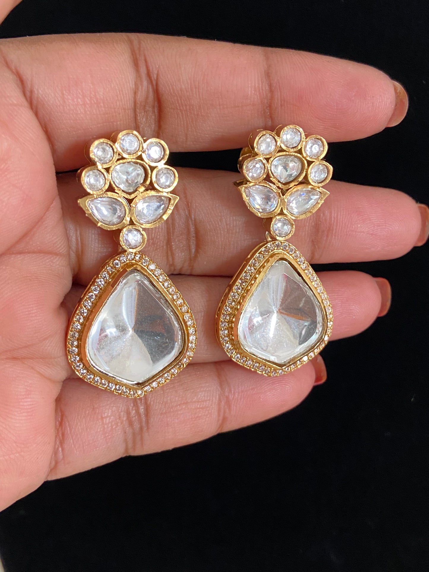 Moissanite Polki Earrings | Indian Jewelry In USA