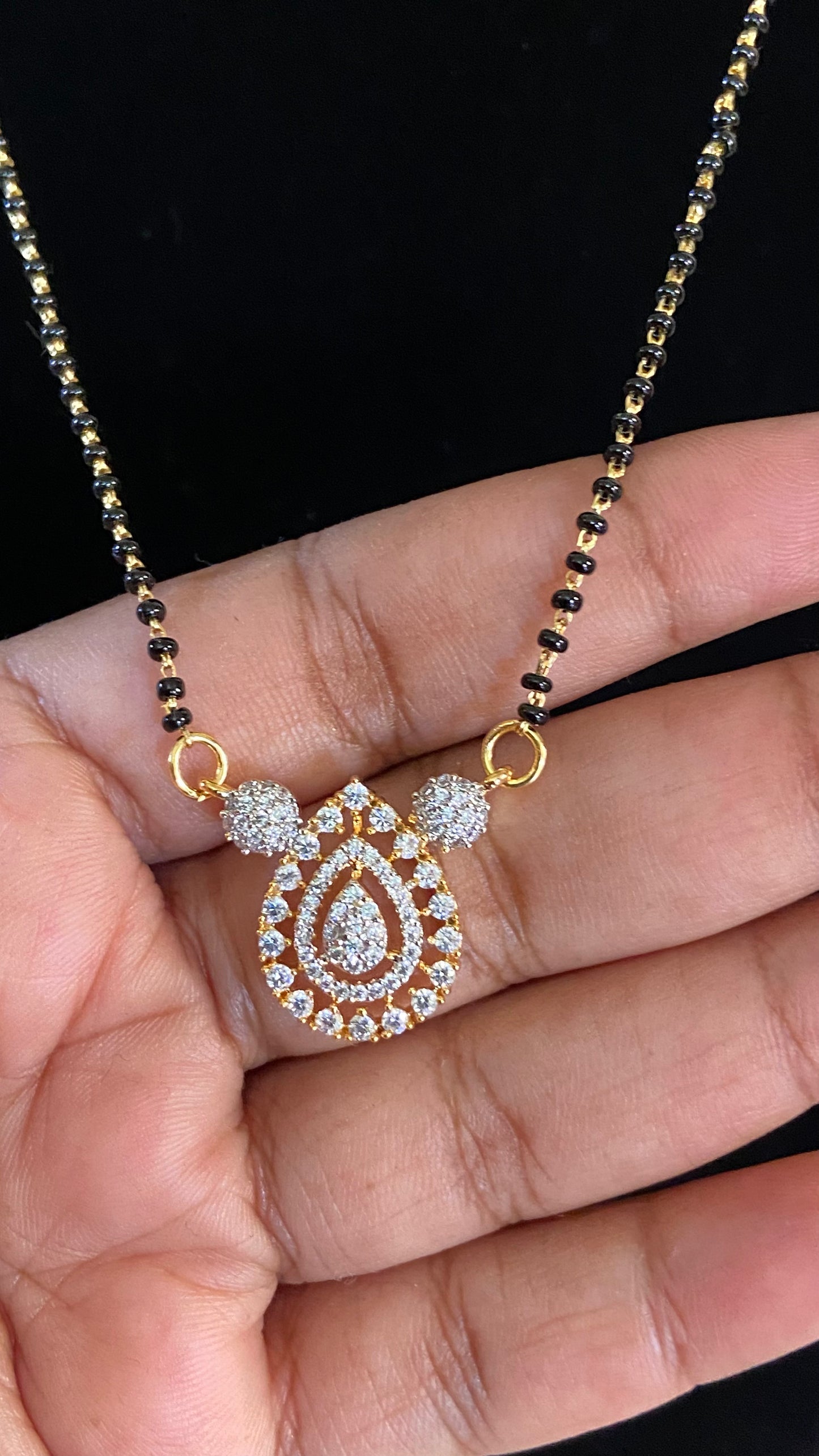 AD Traditional Mangalasutra | Black Beads Necklace