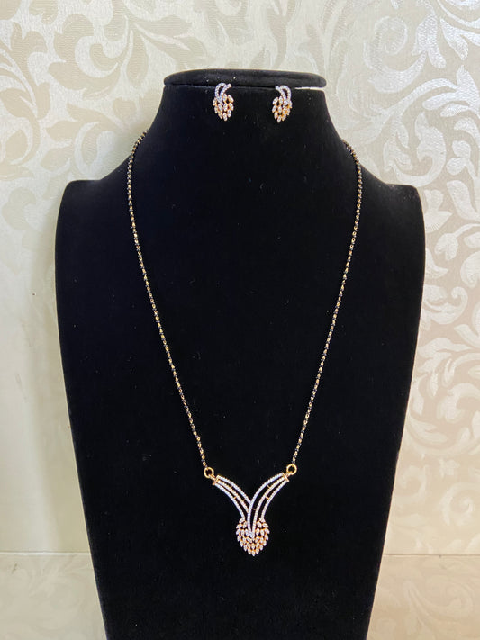 AD Traditional Mangalasutra | Black Beads Necklace