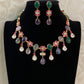 Natural stones Fusion Necklace | Moissanite &  Kundan Necklace