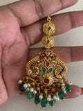 Antique Peacock Maang Tikka | Traditional Temple Maang Tikka