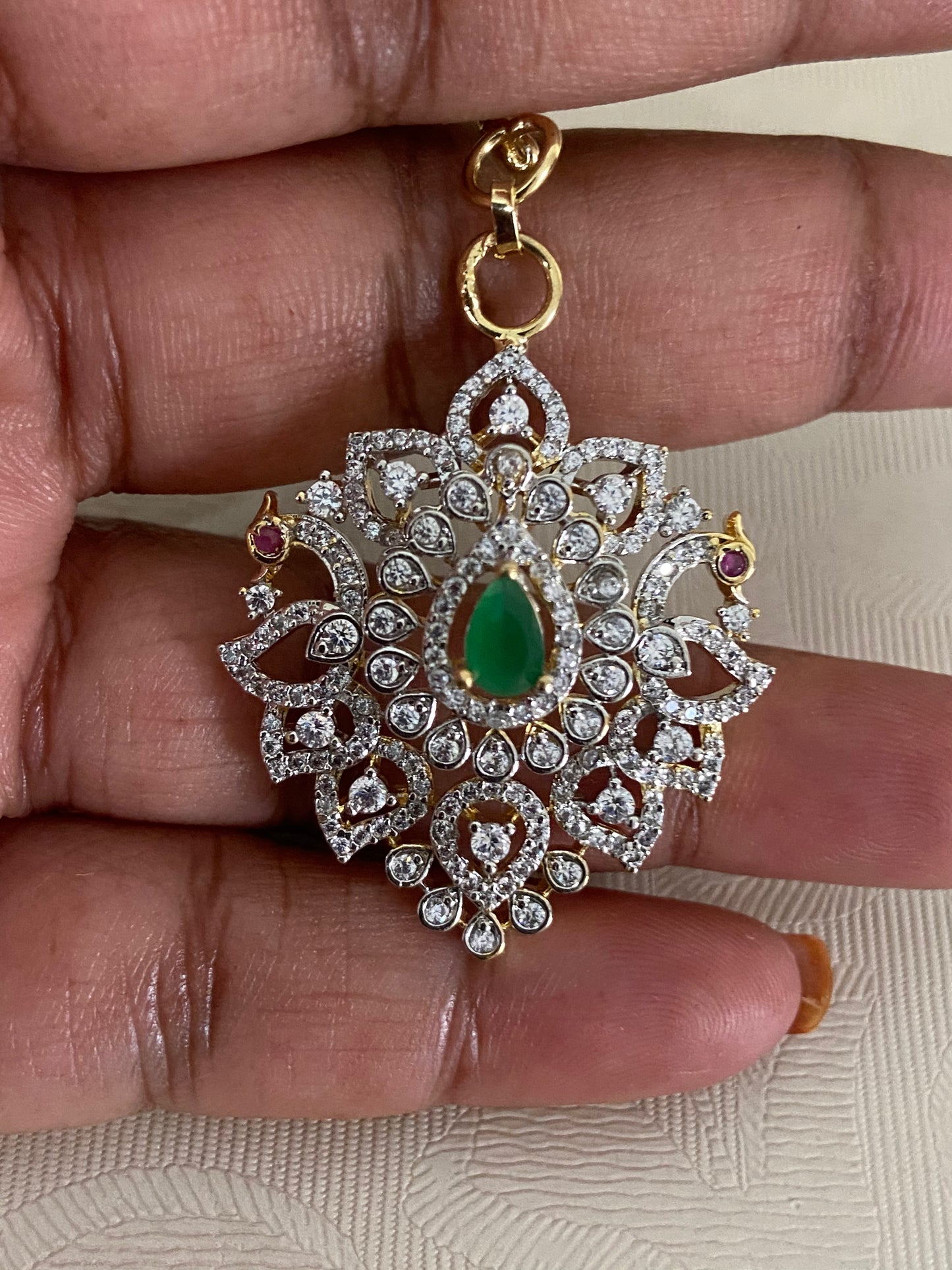 AD Peacock Maang Tikka | Indian Maang Tikka | Indian jewelry in USA