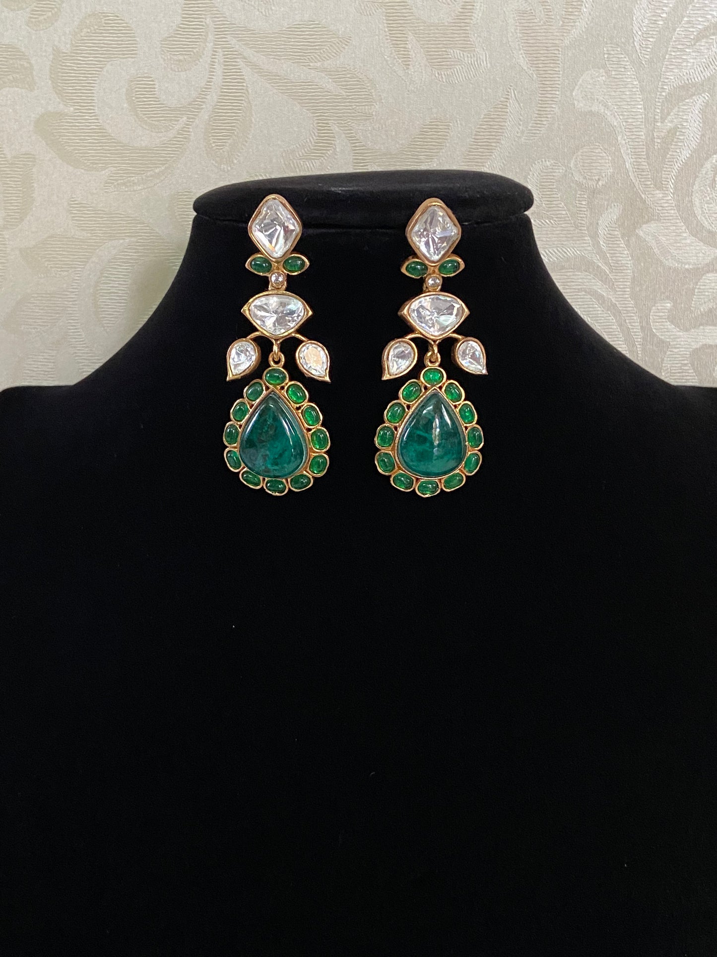 Moissanite & Jadau Kundan Earrings