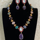 Natural stones Fusion Necklace With Earrings | Latest Indian jewelry | Gift Idea