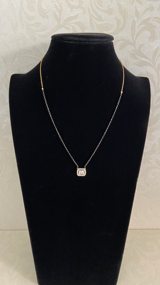 Simple AD Pendant Mangalasutra | Traditional Black beads