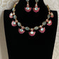 Natural stones Fusion Necklace with Earrings | Indian Designer Necklace