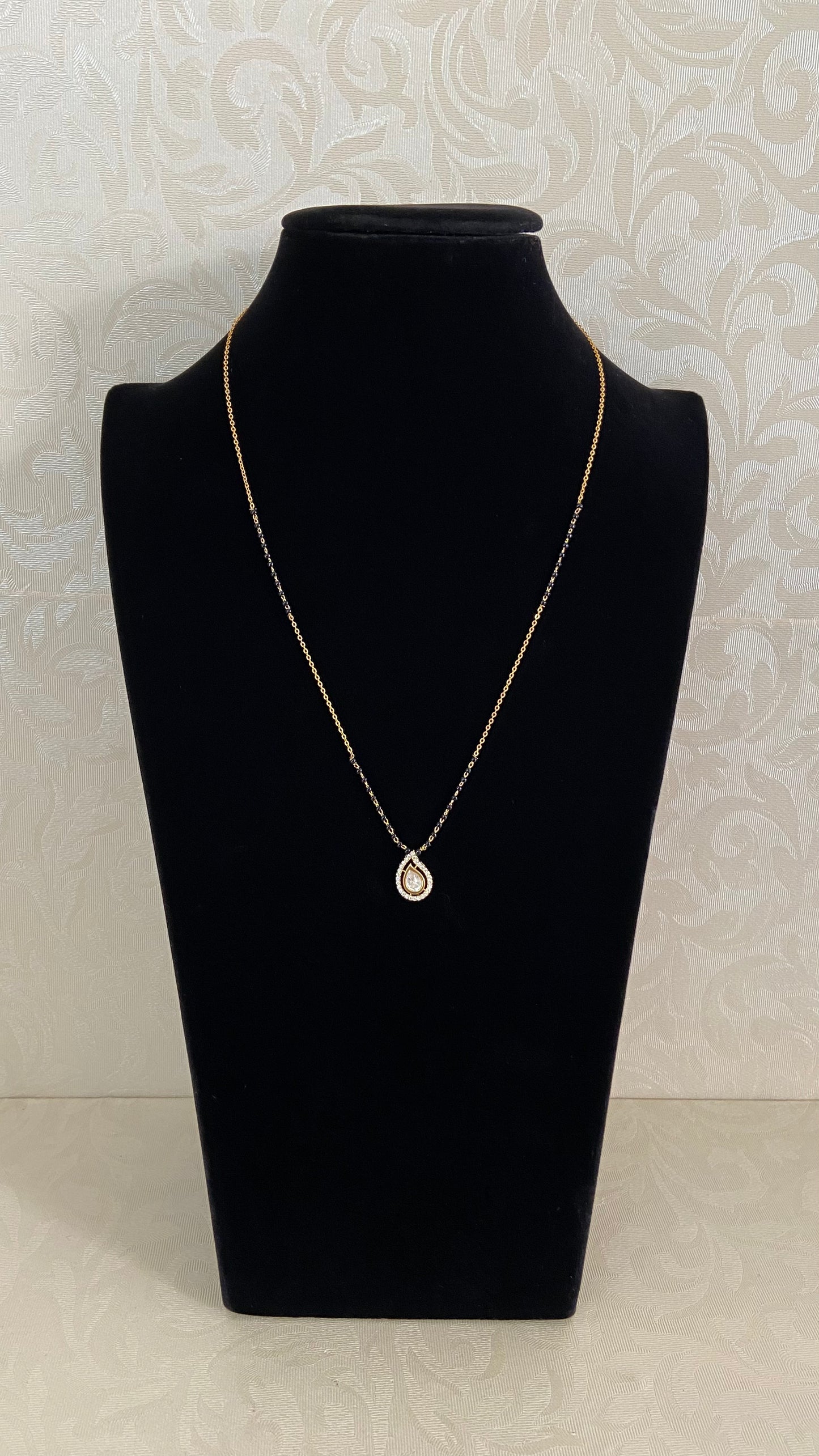AD Simple Mangalsutra | Black Beads Necklace
