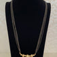 Antique Ruby Green Long Mangalasutra | Black Beads Necklace