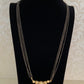Antique Ruby Green Long Mangalasutra | Black Beads Necklace
