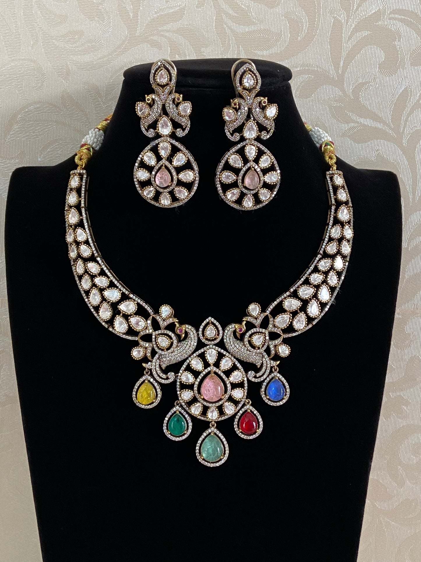 Victorian Polki Kundan Necklace Set | Indian Jewelry In USA