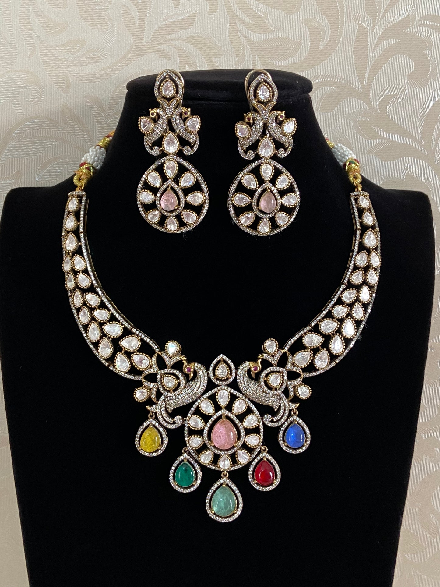 Victorian Polki Kundan Necklace Set | Indian Jewelry In USA