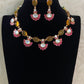 Natural stones Fusion Necklace with Earrings | Indian Designer Necklace