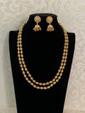 Gold Balls Two line Mala With Jumki Earrings | Indian Necklace