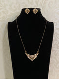 AD Traditional Mangalasutra | Black Beads Necklace With Earrings