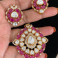 Moissanite Ruby Pendant Set | Traditional Indian Jewelry