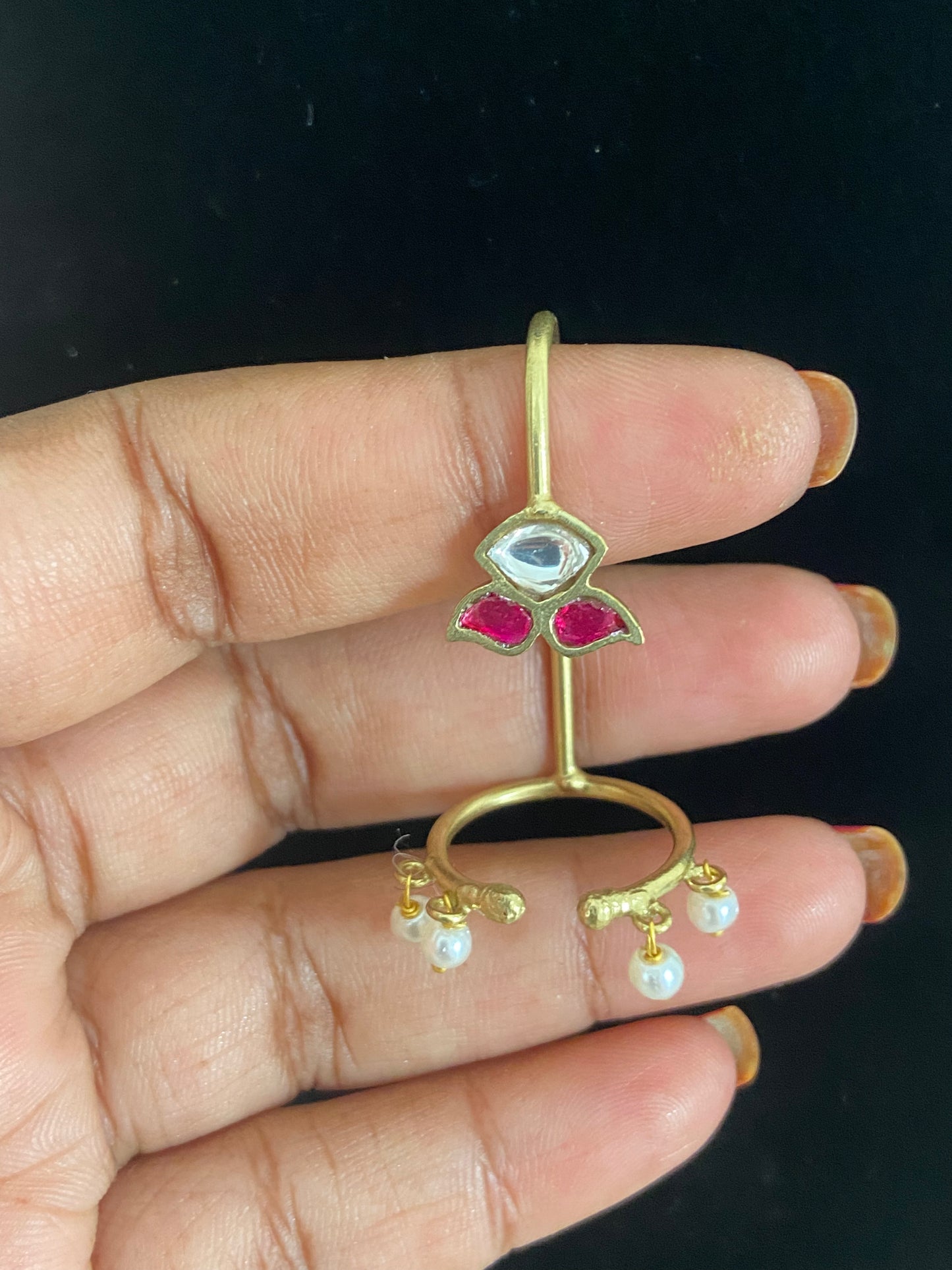 Jadau Kundan  Nail Stud Finger Ring | Latest Jewelry | Gift Idea
