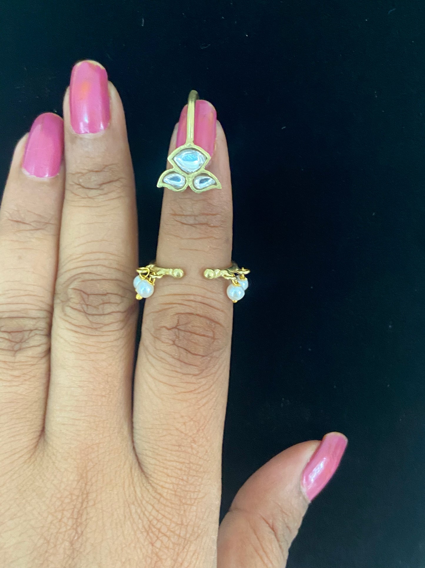 Jadau Kundan  Nail Stud Finger Ring | Latest Jewelry | Gift Idea
