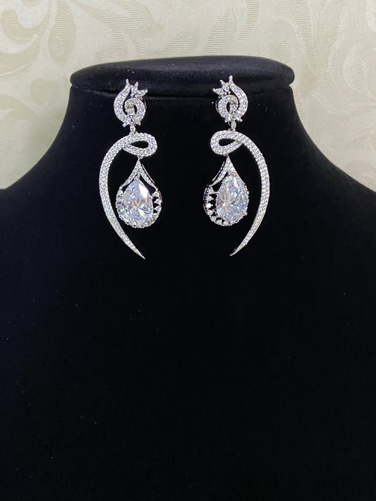 AD Rhodium Earrings  | Indian Earrings