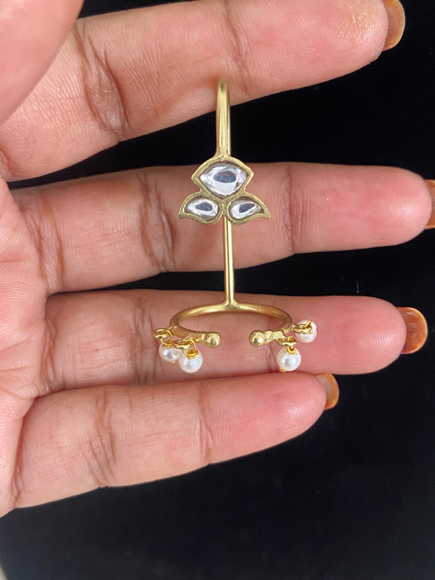 Jadau Kundan  Nail Stud Finger Ring | Latest Jewelry | Gift Idea