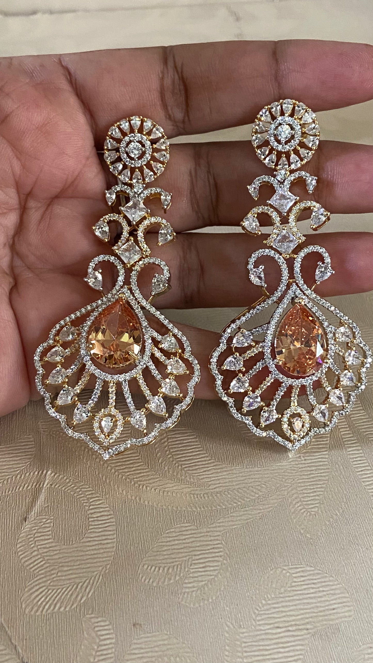 AD 2Tone Classic Earrings | Indian Earrings | Gift Idea