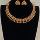 Traditional Lakshmi Ruby Necklace With Jumkis | Indian Temple Necklace