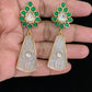 Jadau Kundan & Carved stone earrings