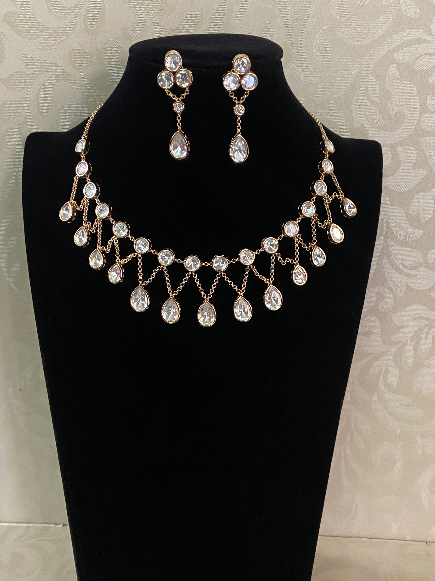 Polki Kundan Necklace With Earrings | Indian Necklace In USA