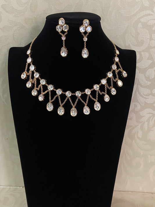 Polki Kundan Necklace With Earrings | Indian Necklace In USA