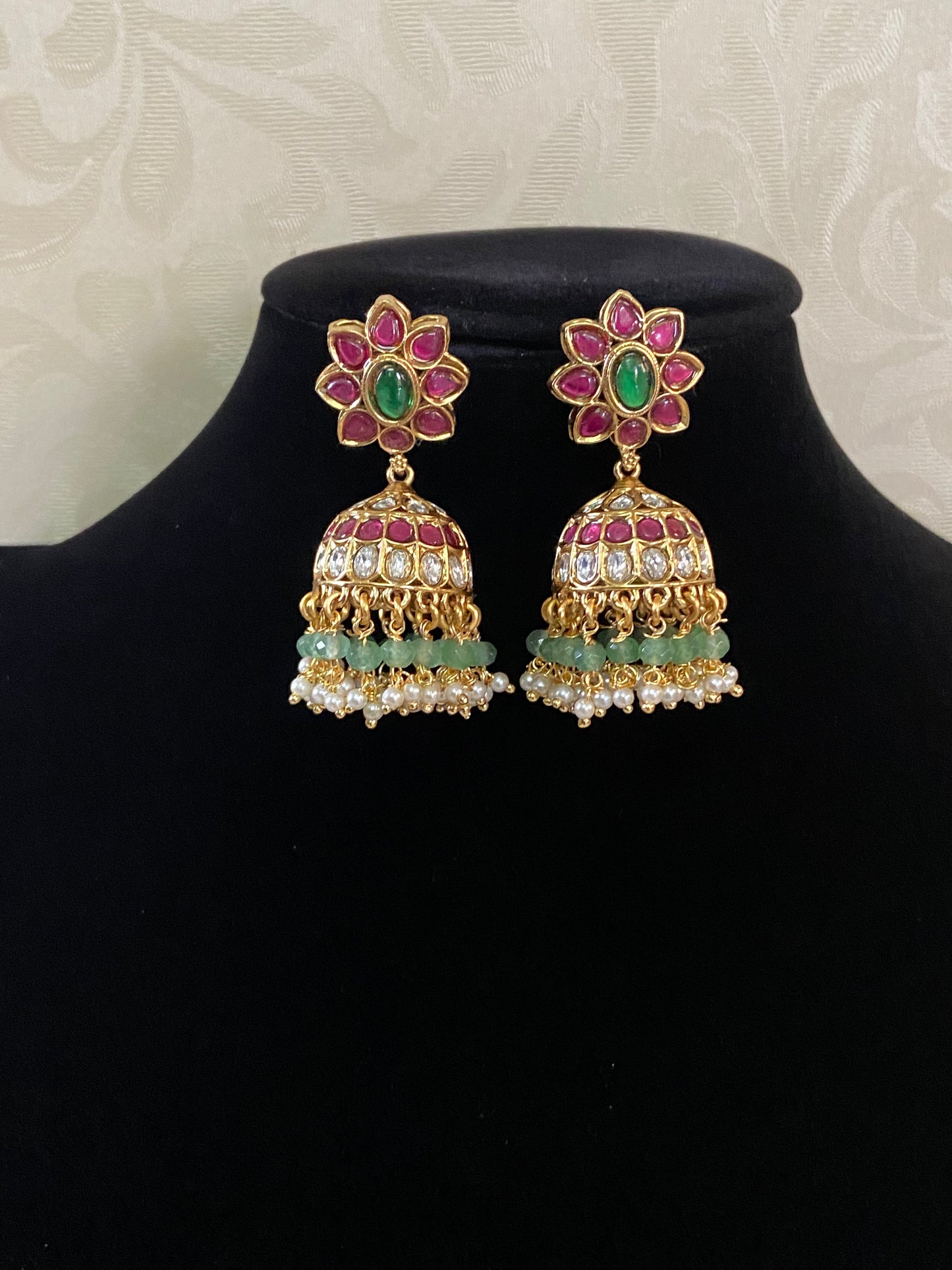 Kundan Jumkis | Antique Kundan Earrings