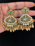 Semi Precious Fusion Kundan Earrings | Latest Jewelry