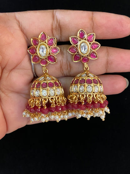 Kundan Jumkis | Antique Kundan Earrings