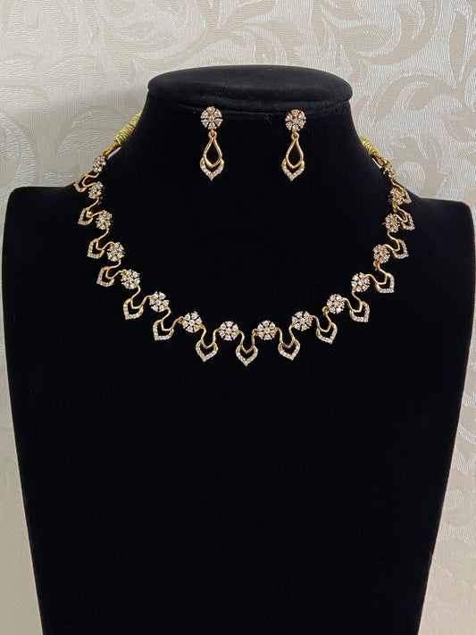 AD Simple Necklace Set | Indian Jewelry In USA | Gift Idea