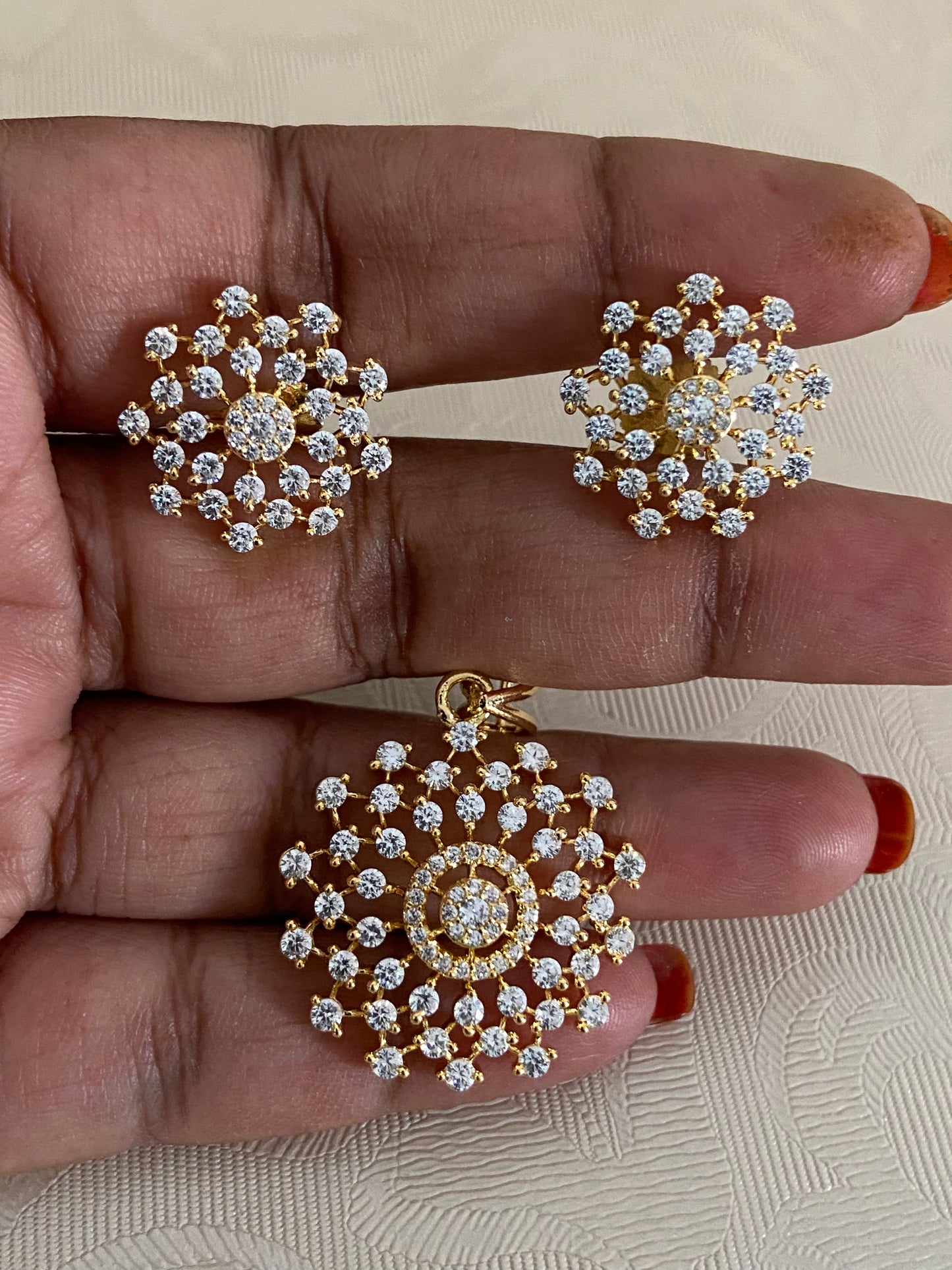 Beautiful AD  Pendant Set | Latest Indian Jewelry