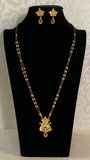 24” long black beads necklace with earrings