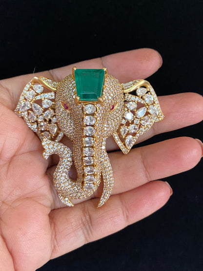 AD Elephant Brooch Pin |  Indian Jewelry In USA