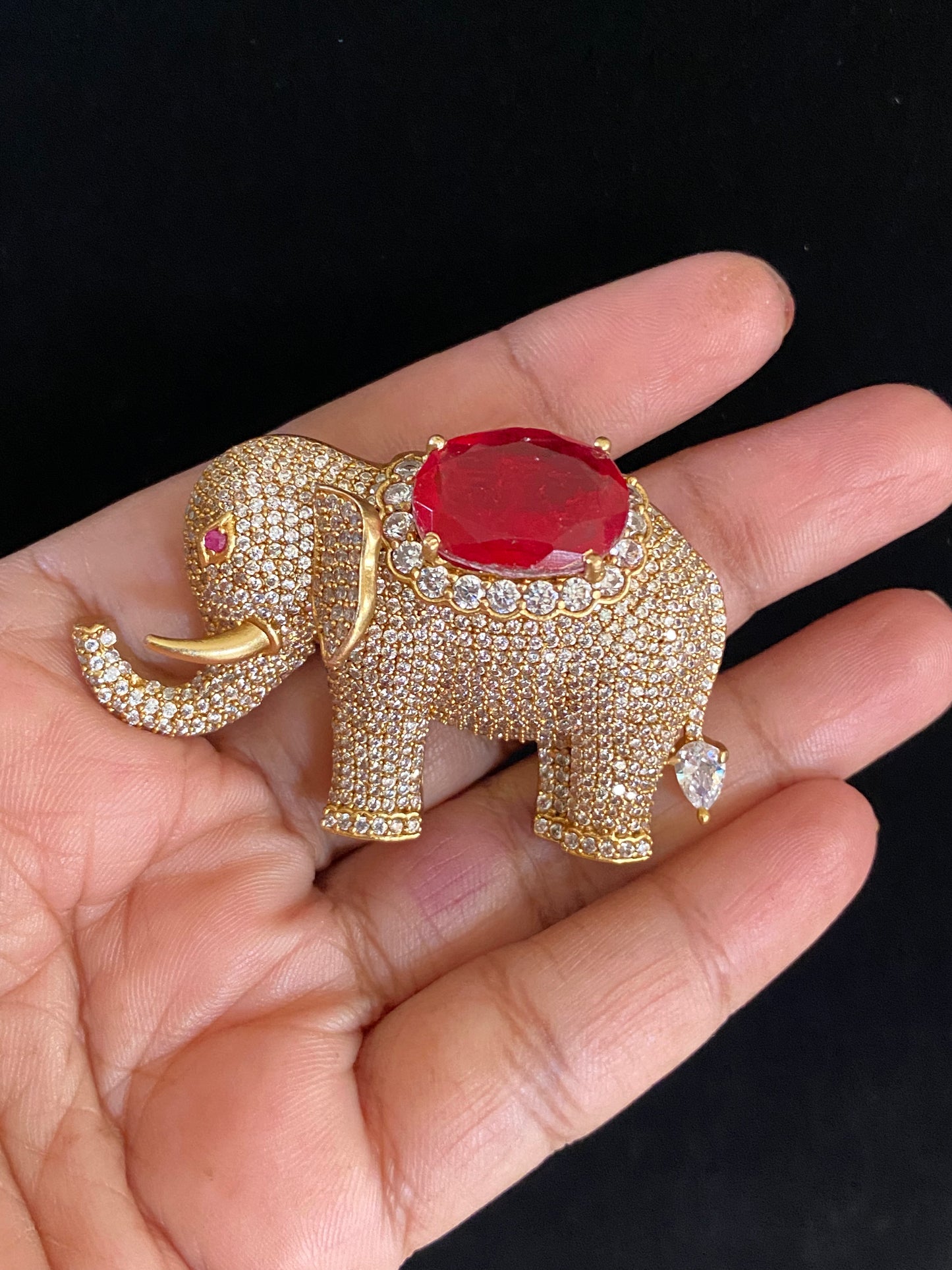 AD Elephant Brooch Pin |  Indian Jewelry In USA