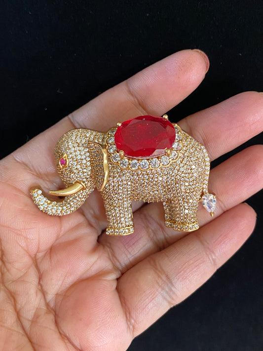 AD Elephant Brooch Pin |  Indian Jewelry In USA