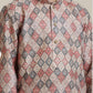 Ikkat Beige Boys Kurta Pajama