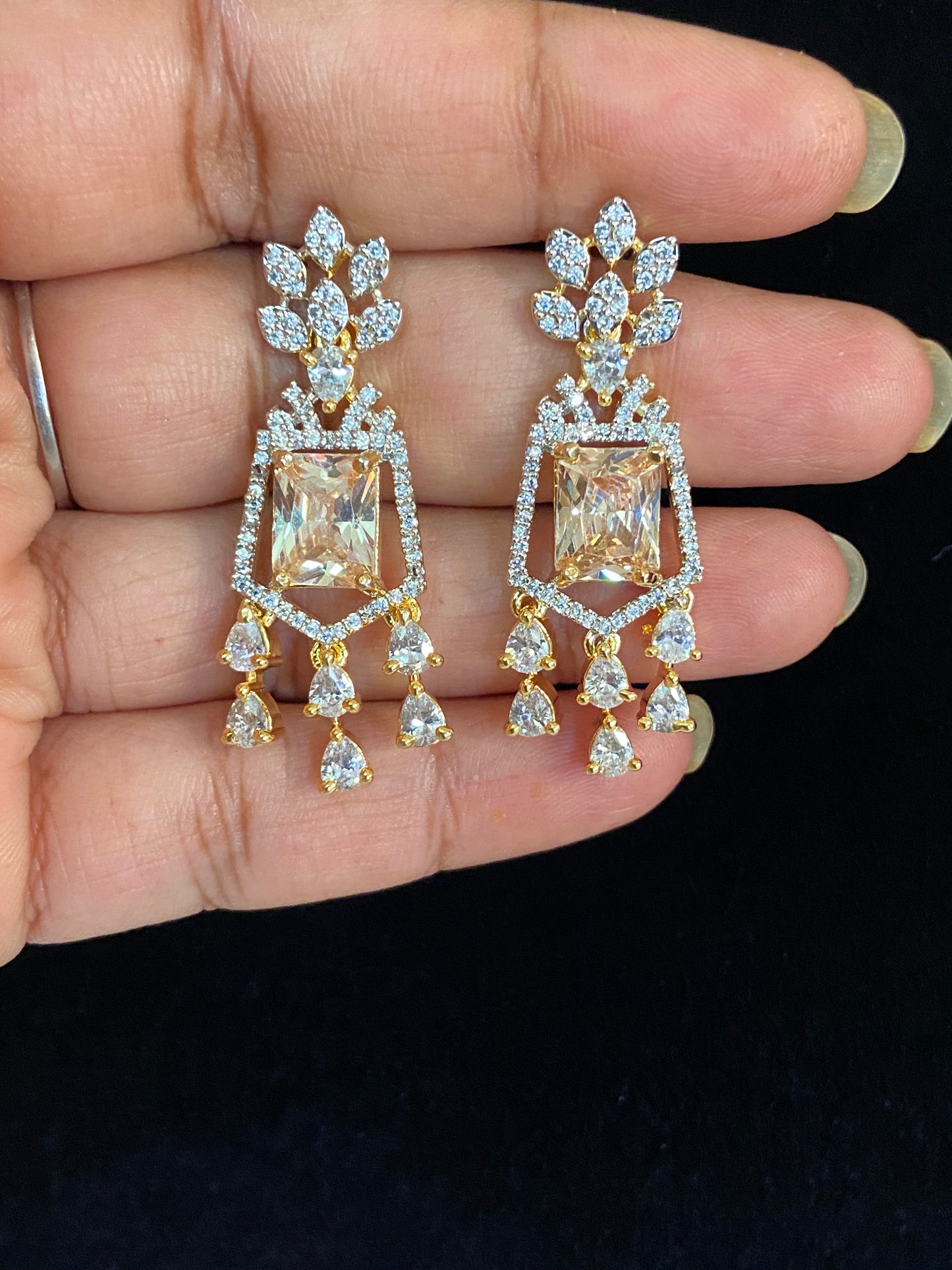 AD Classic Two Tone Earrings | Indian Earrings