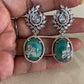 AD Rhodium Mint Green Earrings | Indian Earrings | Gift Idea