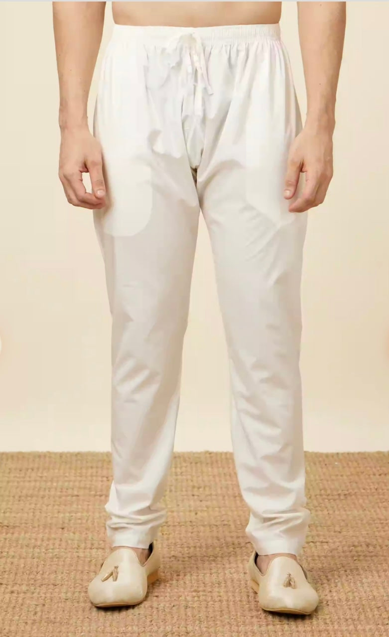 Cream Pajama Pant | Pencil Pajama Pant | White Pajama Pant