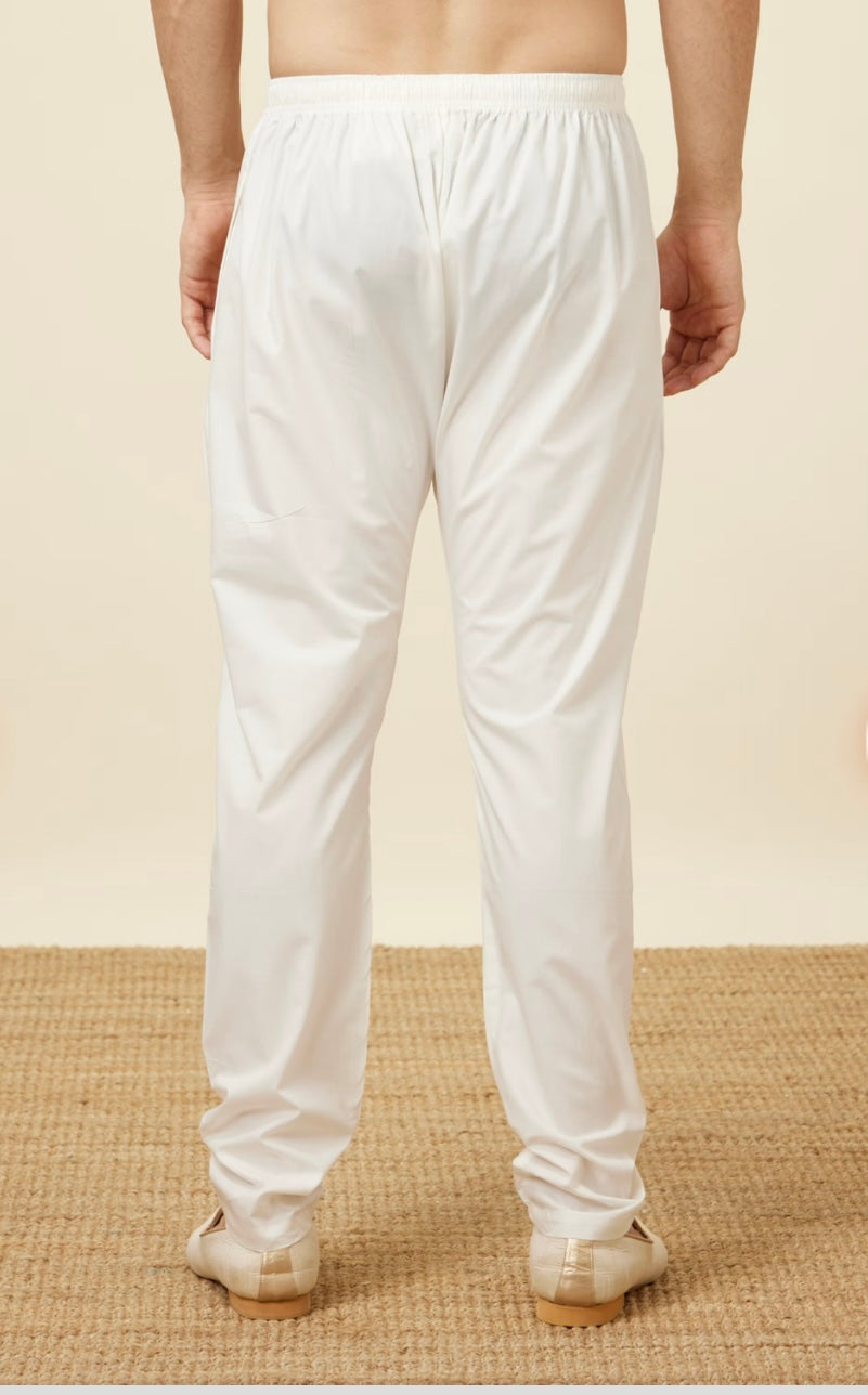 Cream Pajama Pant | Pencil Pajama Pant | White Pajama Pant