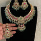 Ruby Green Polki Kundan Necklace Set with Maang Tikka | Traditional Bridal Necklace